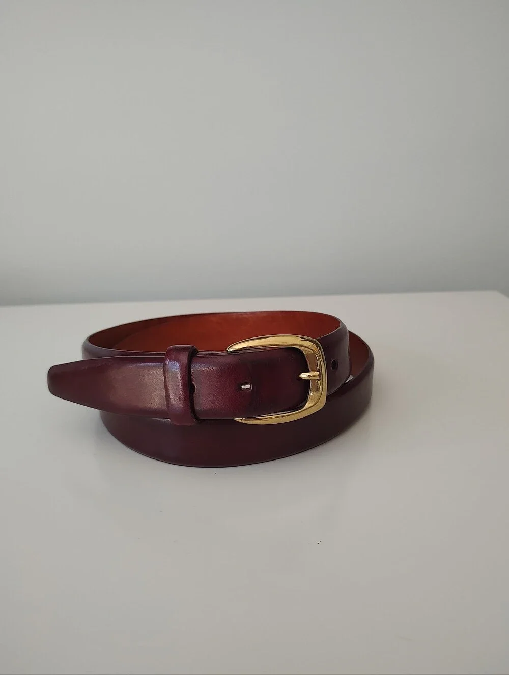 Cole Haan Men's Genuine Leather Belt Reddish Brown 40